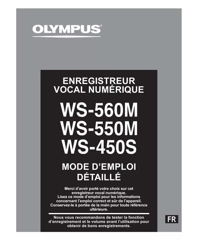 Mode d'emploi OLYMPUS WS-560M