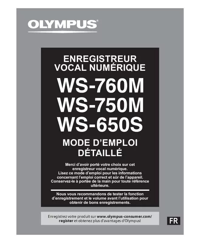 Mode d'emploi OLYMPUS WS-760M