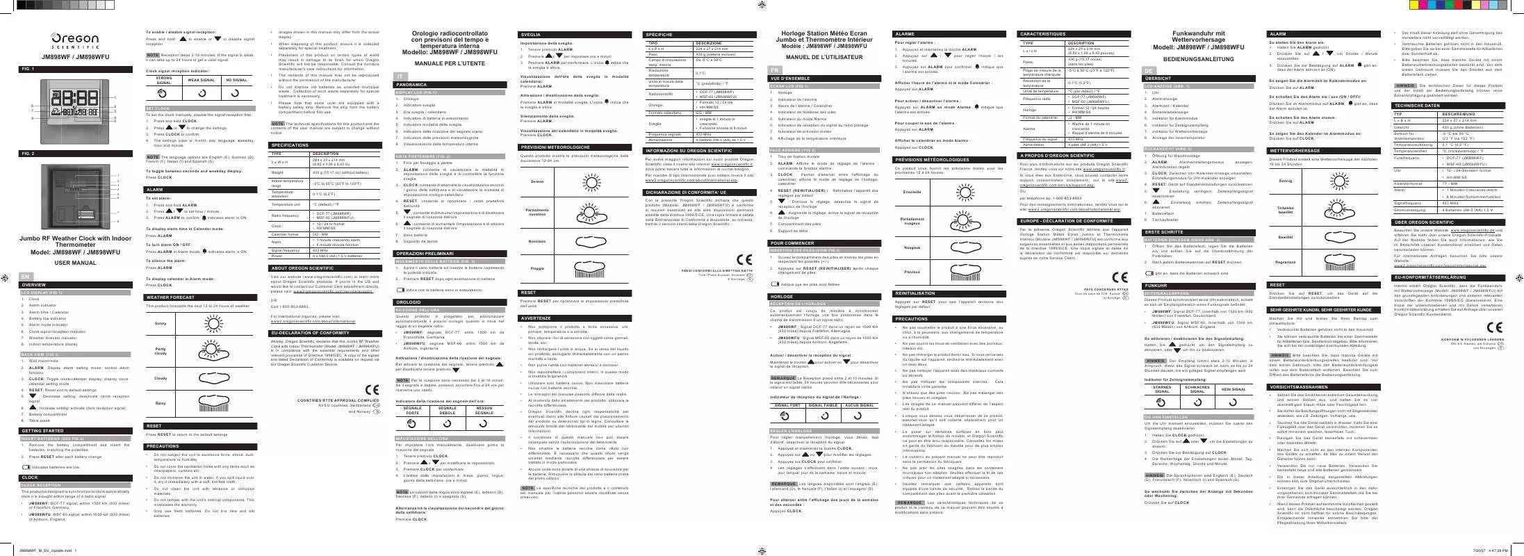 Mode d'emploi OREGON JM898WF