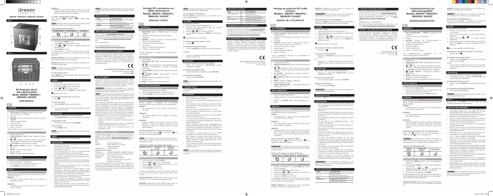 Mode d'emploi OREGON RA383P