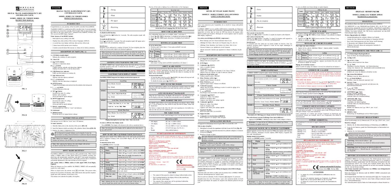 Mode d'emploi OREGON RM822