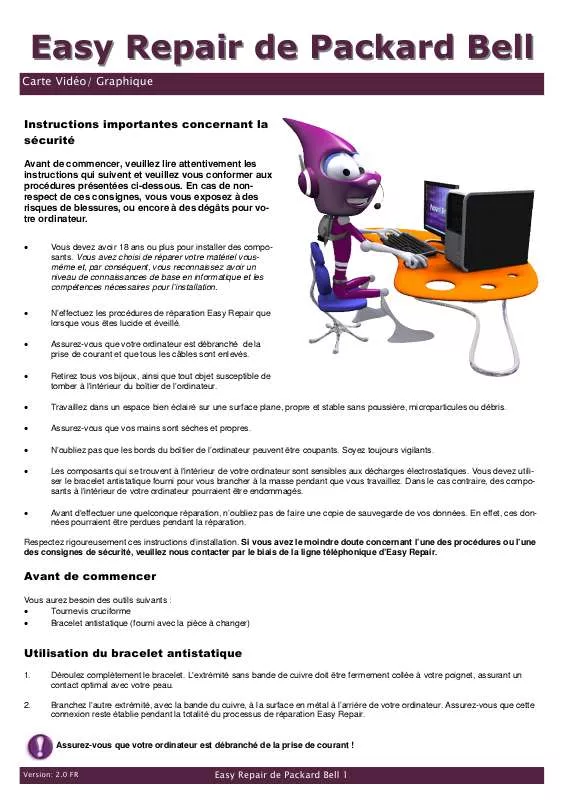 Mode d'emploi PACKARD BELL 354 FR