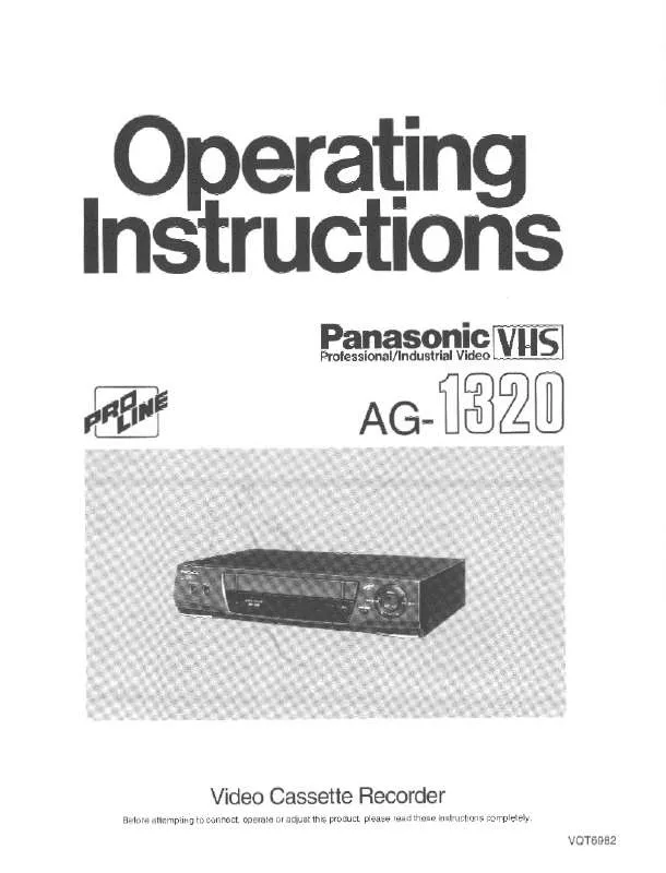 Mode d'emploi PANASONIC AG-1320