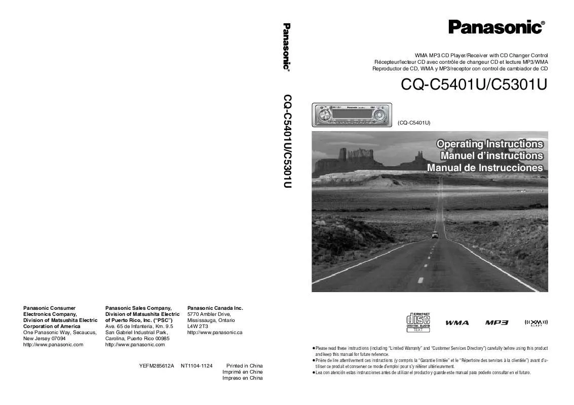 Mode d'emploi PANASONIC CQ-C5301U