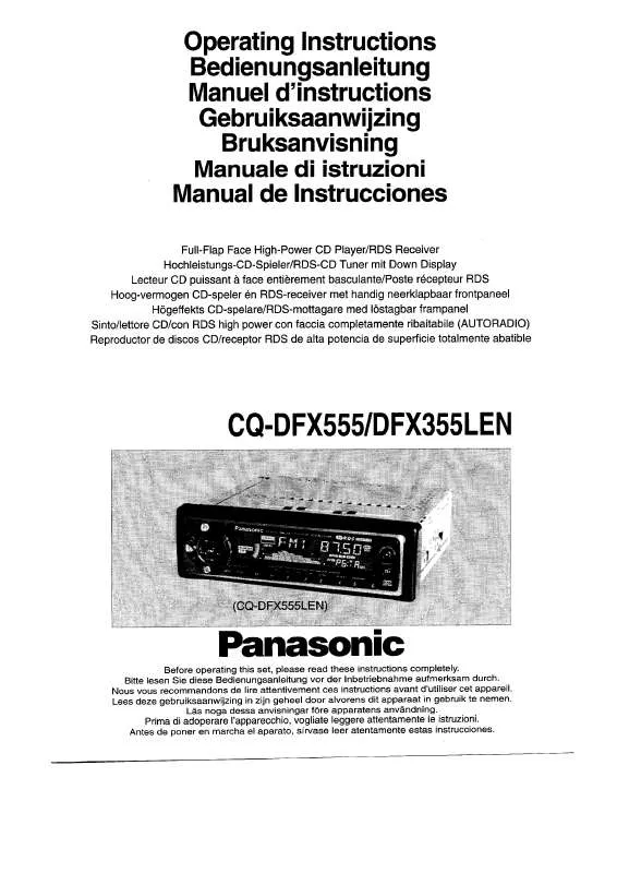 Mode d'emploi PANASONIC CQDFX355LEN