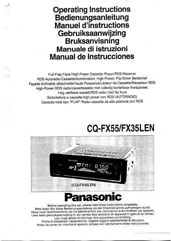 Mode d'emploi PANASONIC CQFX35LEN