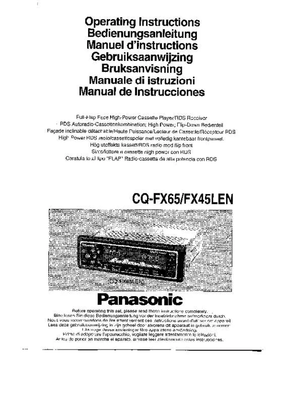 Mode d'emploi PANASONIC CQFX65LEN