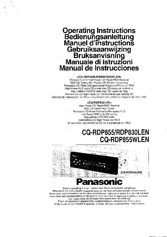 Mode d'emploi PANASONIC CQRDP855LEN