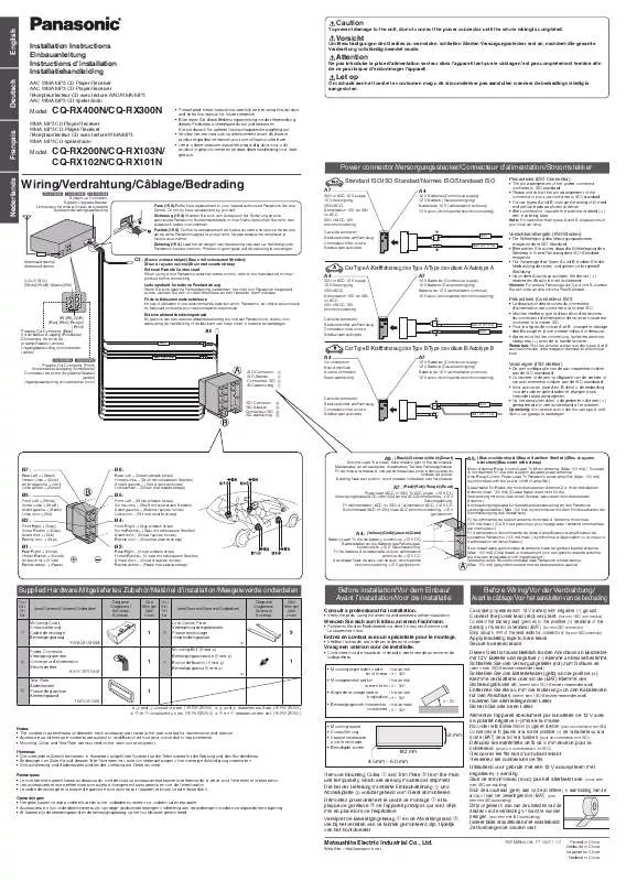 Mode d'emploi PANASONIC CQ-RX101N