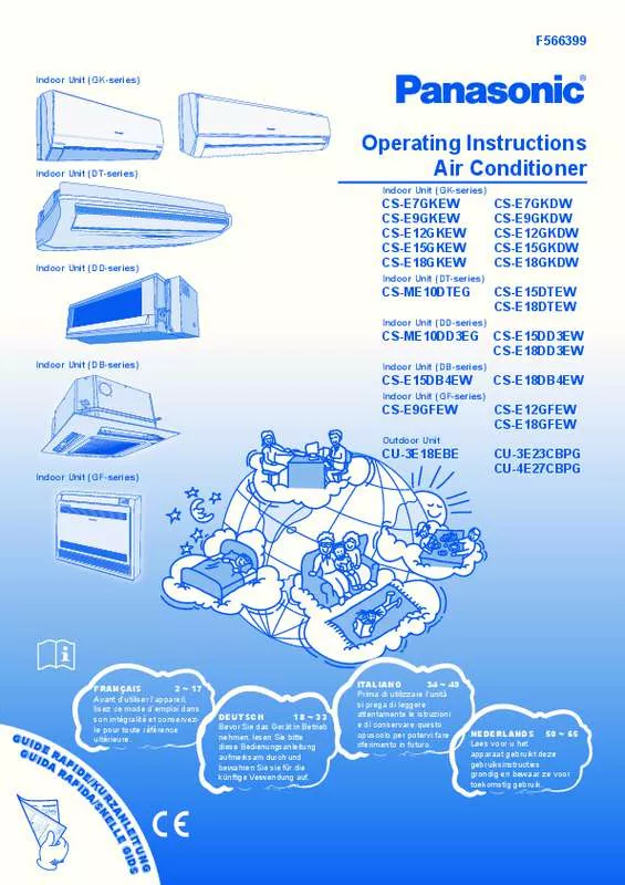 Mode d'emploi PANASONIC CS-E12GKDW