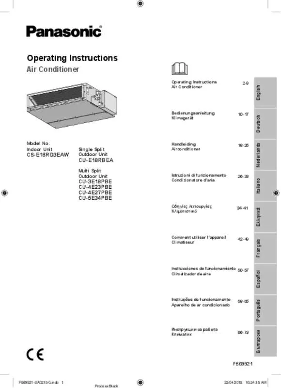 Mode d'emploi PANASONIC CSE18RD3EAW