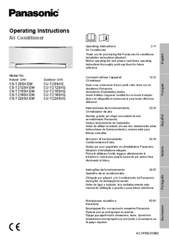 Mode d'emploi PANASONIC CS-TZ15SKEW