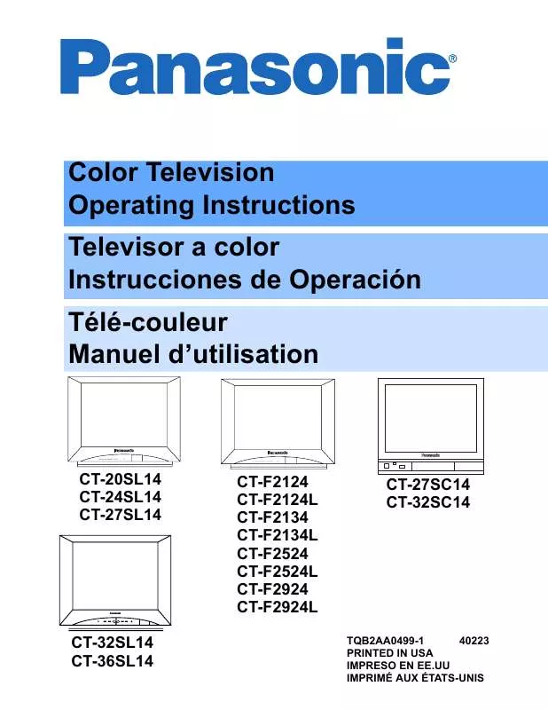 Mode d'emploi PANASONIC CT-24SL14