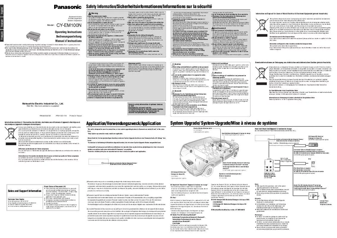 Mode d'emploi PANASONIC CY-EM100N