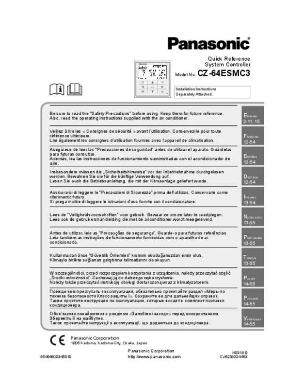 Mode d'emploi PANASONIC CZ64ESMC3