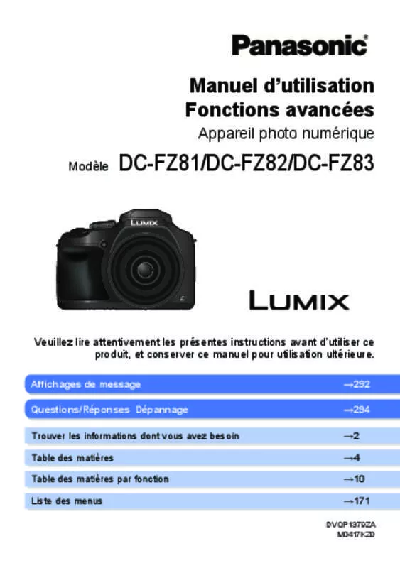 Mode d'emploi PANASONIC DC-FZ81EG