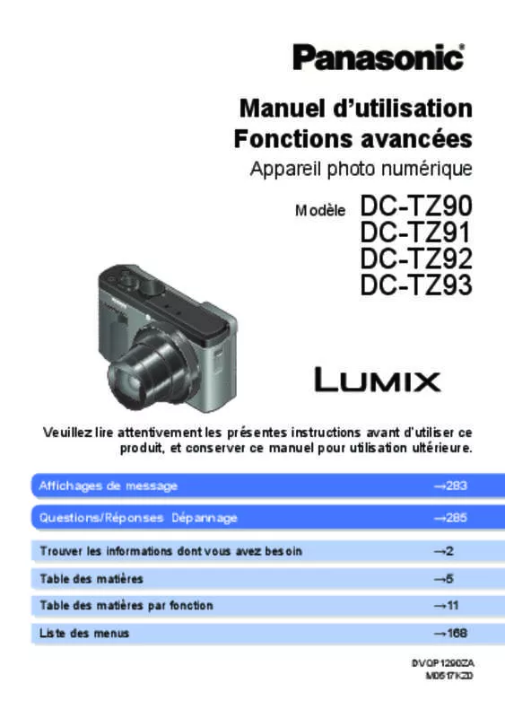 Mode d'emploi PANASONIC DC-TZ90EF