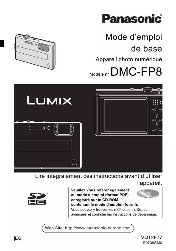 Mode d'emploi PANASONIC LUMIX DMC-FP8