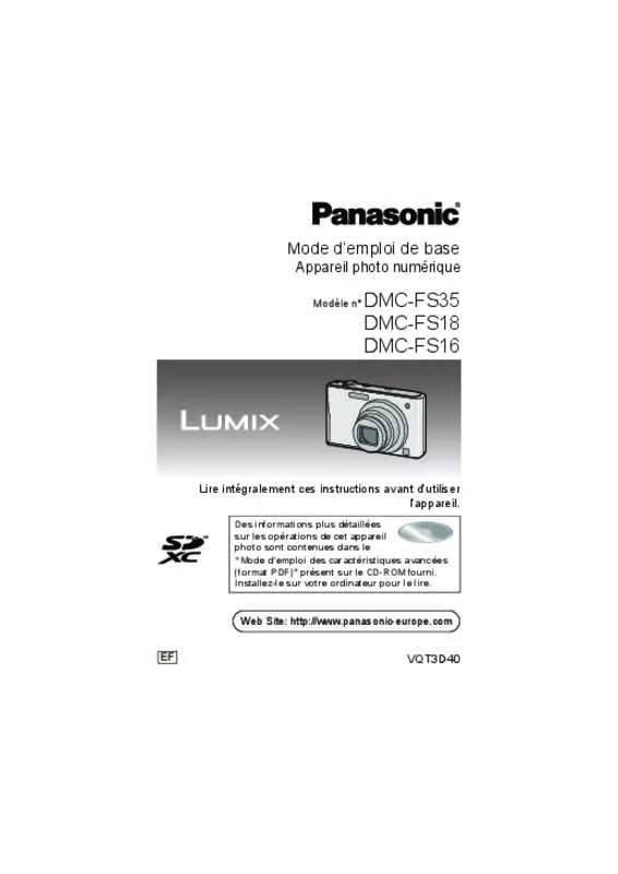 Mode d'emploi PANASONIC LUMIX DMC-FS16EF