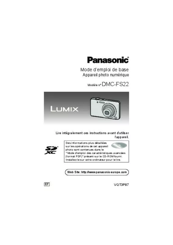 Mode d'emploi PANASONIC LUMIX DMC-FS22EF