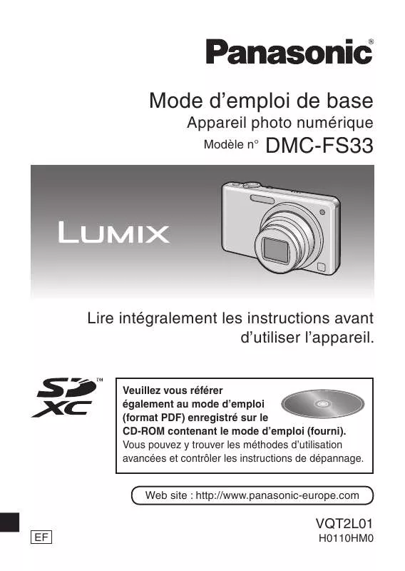 Mode d'emploi PANASONIC DMCFS33