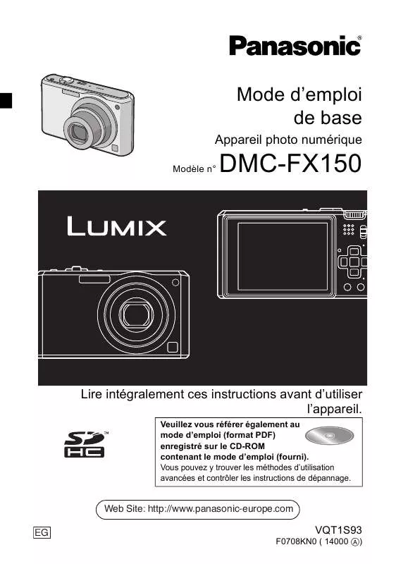 Mode d'emploi PANASONIC LUMIX DMC-FX150