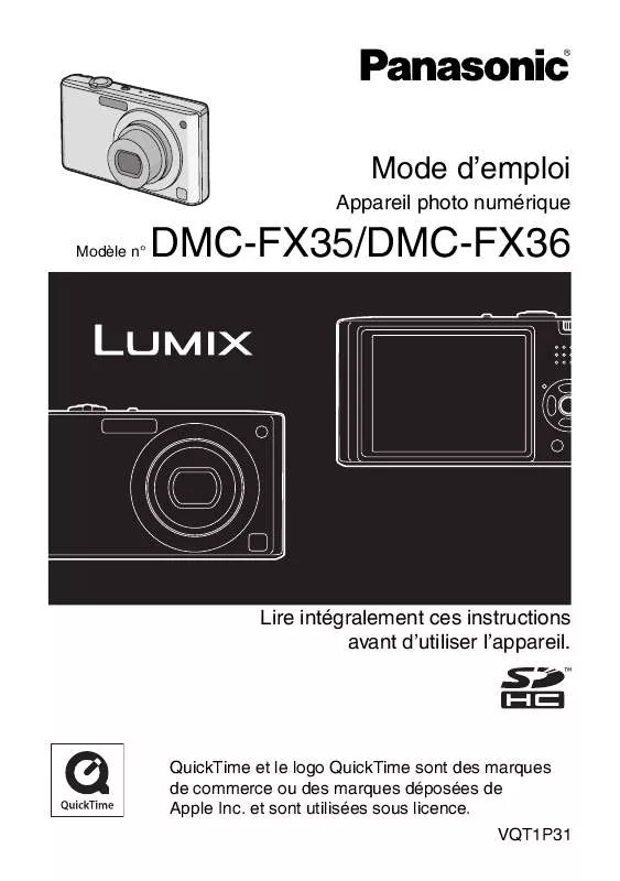 Mode d'emploi PANASONIC LUMIX DMC-FX36