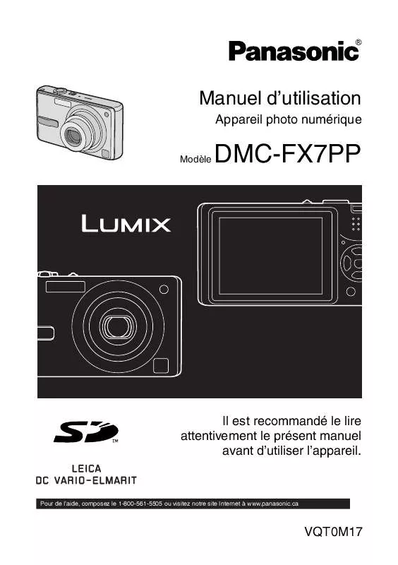 Mode d'emploi PANASONIC LUMIX DMC-FX7PP