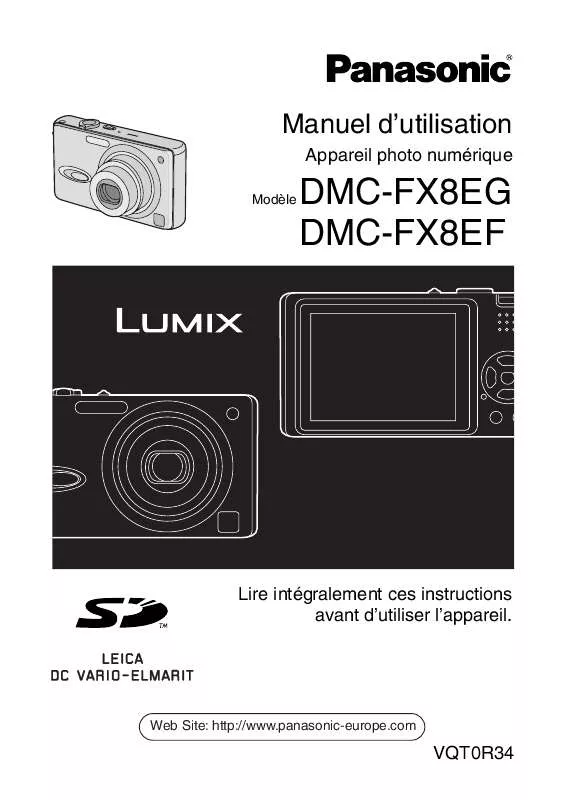 Mode d'emploi PANASONIC LUMIX DMC-FX8EF