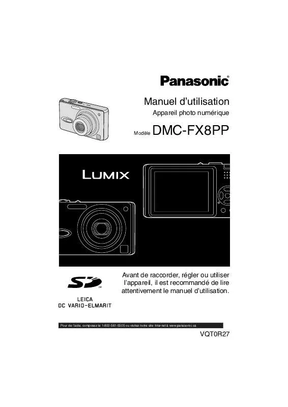 Mode d'emploi PANASONIC LUMIX DMC-FX8PP