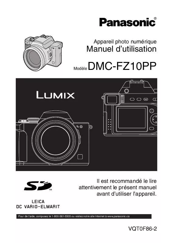 Mode d'emploi PANASONIC LUMIX DMC-FZ10PP