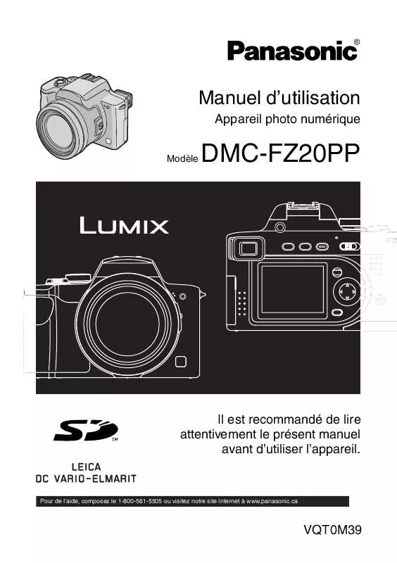 Mode d'emploi PANASONIC LUMIX DMC-FZ20PP