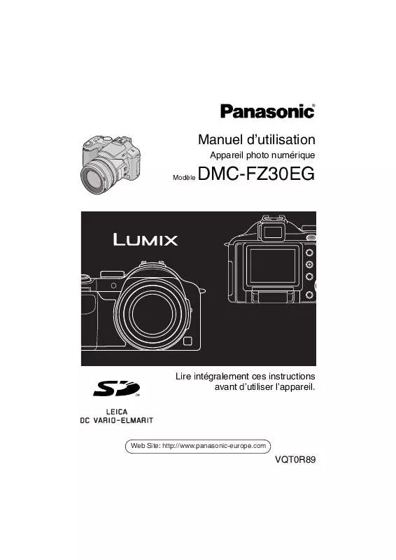 Mode d'emploi PANASONIC LUMIX DMC-FZ30EG