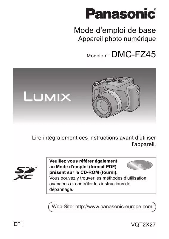 Mode d'emploi PANASONIC DMCFZ45EF