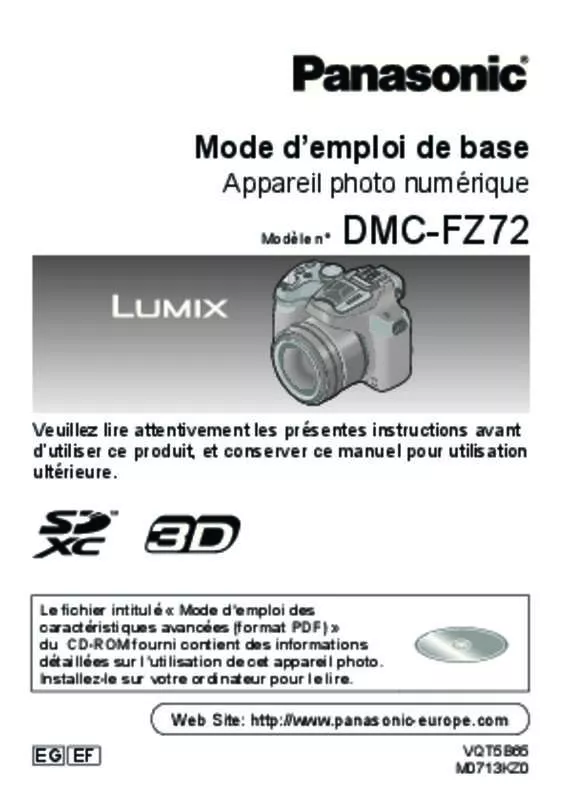 Mode d'emploi PANASONIC DMC-FZ72EG