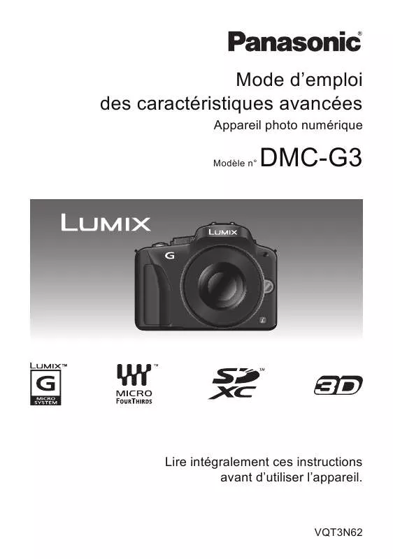 Mode d'emploi PANASONIC DMC-G3EB