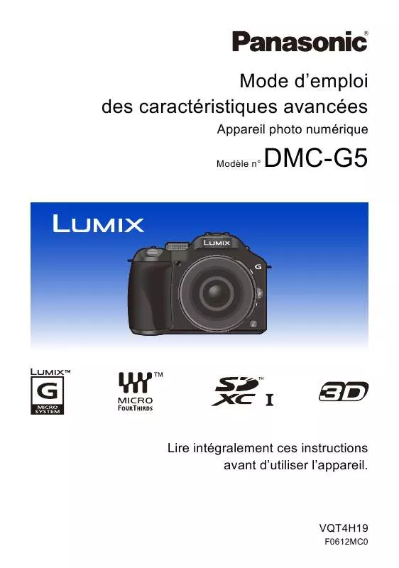 Mode d'emploi PANASONIC DMC-G5XEC