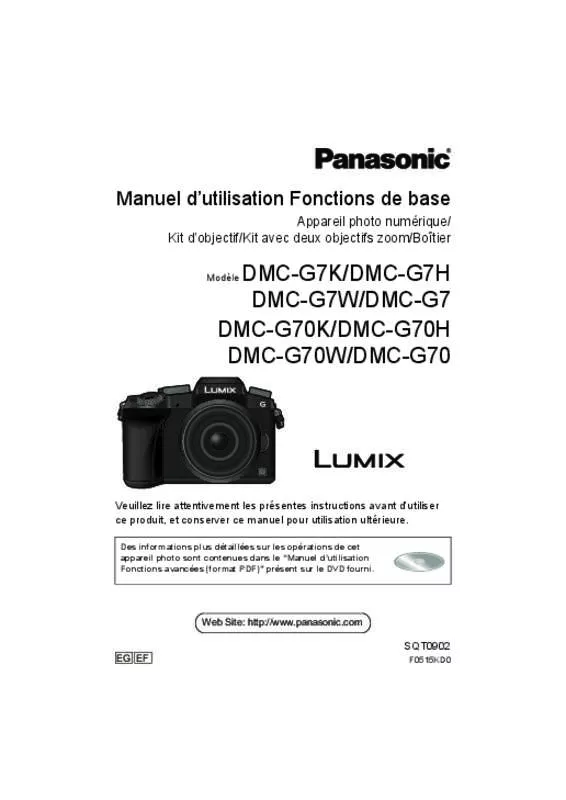 Mode d'emploi PANASONIC DMC-G70EF