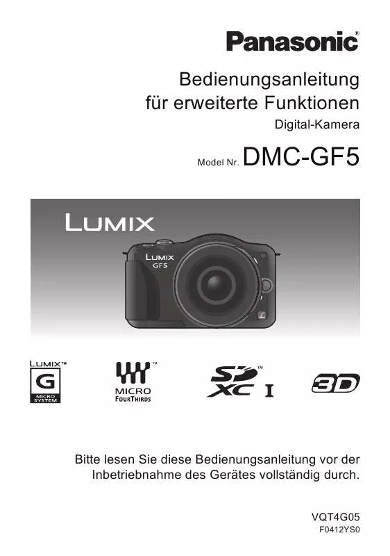 Mode d'emploi PANASONIC DMCGF5EG