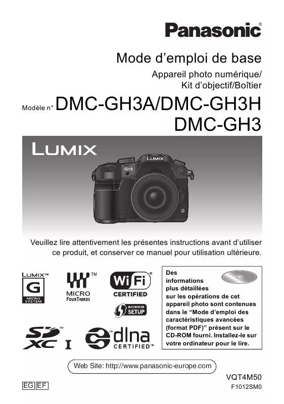 Mode d'emploi PANASONIC DMC-GH3HEG