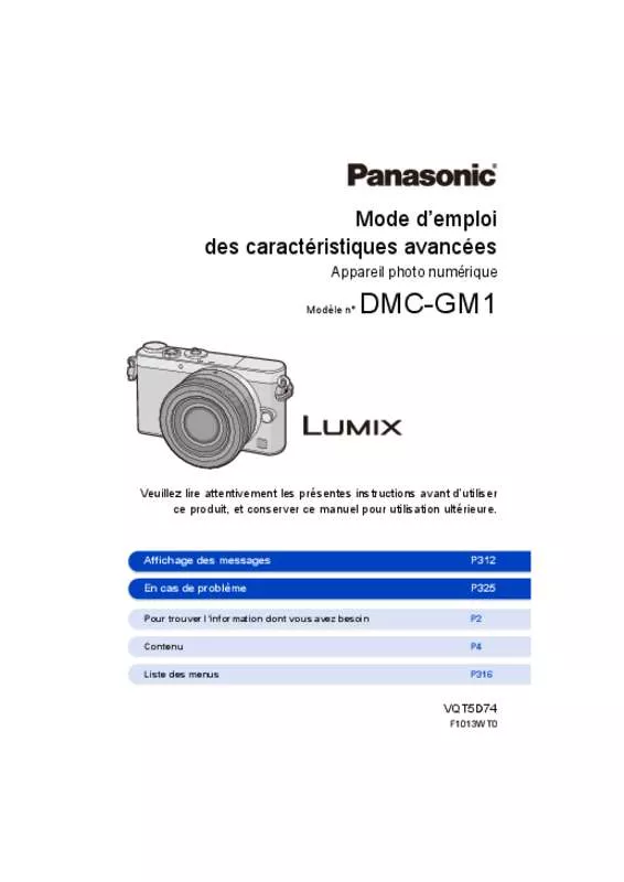 Mode d'emploi PANASONIC LUMIX DMC-GM1EG