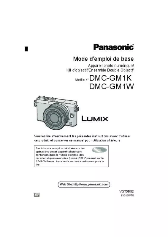 Mode d'emploi PANASONIC LUMIX DMC-GM1KEG