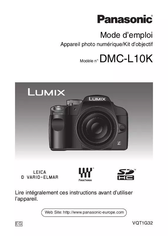 Mode d'emploi PANASONIC LUMIX DMC-L10KEB