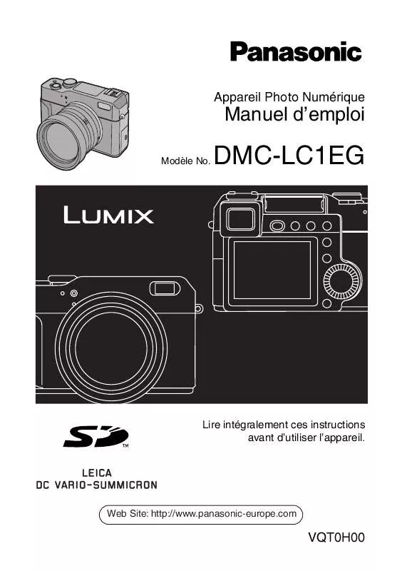 Mode d'emploi PANASONIC LUMIX DMC-LC1EG