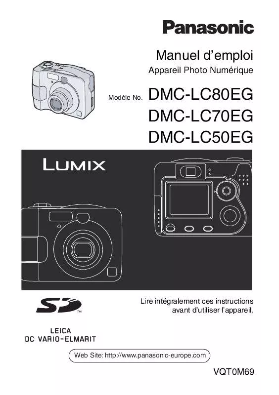 Mode d'emploi PANASONIC LUMIX DMC-LC50EG