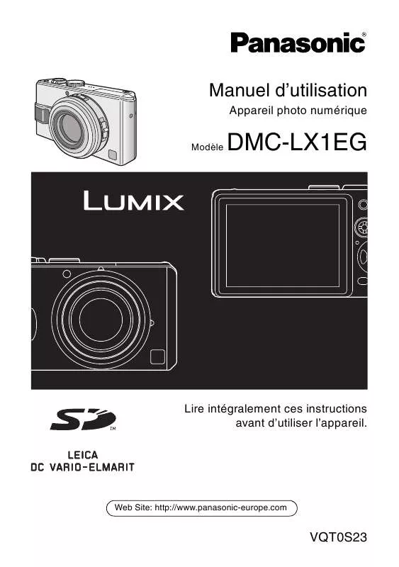 Mode d'emploi PANASONIC LUMIX DMC-LX1EG