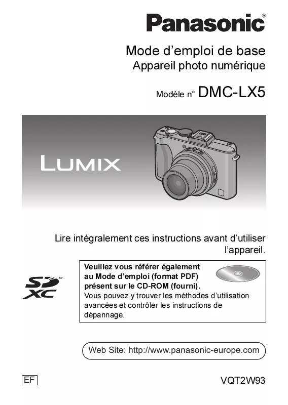 Mode d'emploi PANASONIC DMCLX5EF