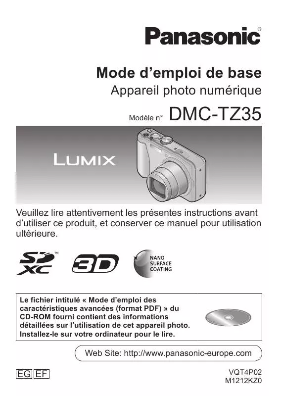 Mode d'emploi PANASONIC DMC-TZ35EG