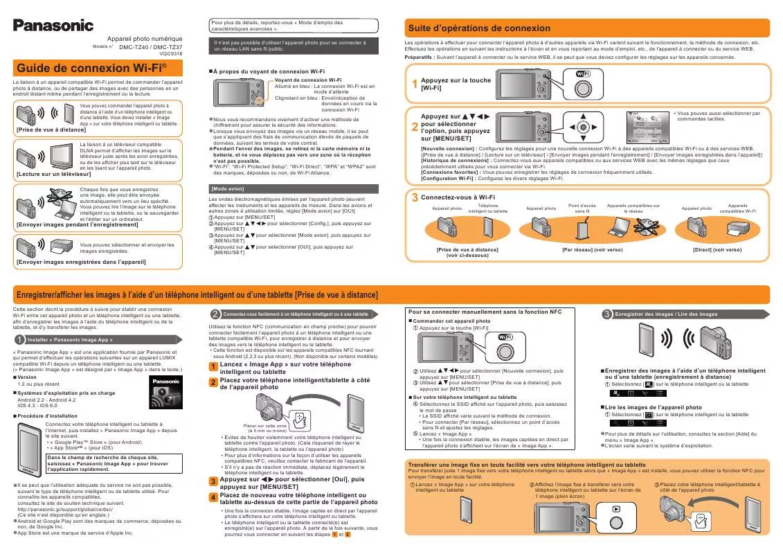 Mode d'emploi PANASONIC DMC-TZ37EF