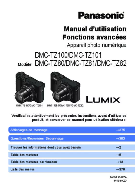 Mode d'emploi PANASONIC DMC-TZ82EF